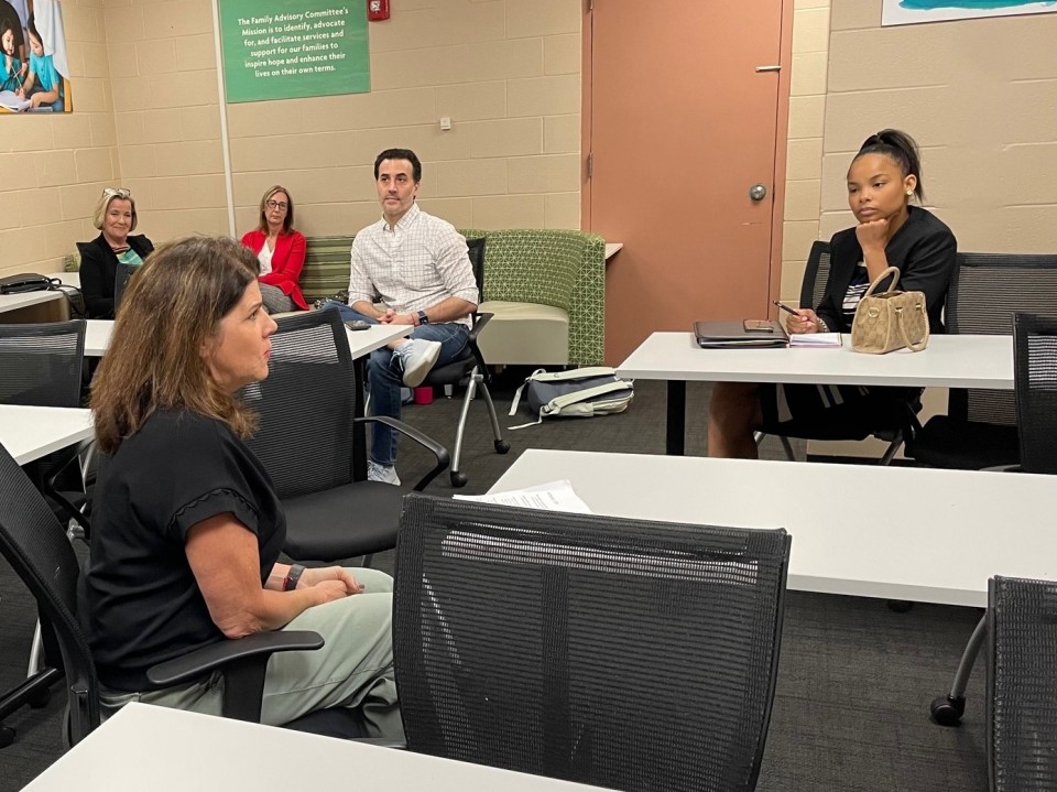 PRSA members talking with resume review participants